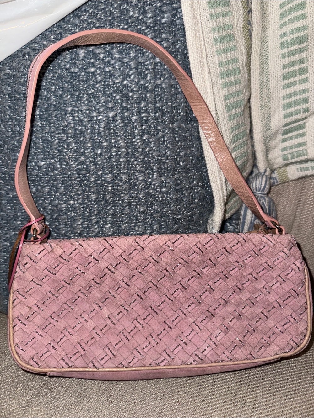 Elliott Lucca Pink Woven Shoulder Bag